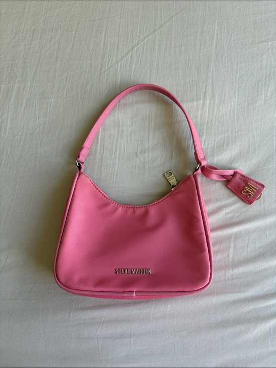 Steve Madden Handbags - Steve Madden Hot Pink Mini Shoulder Bag with Logo Charm